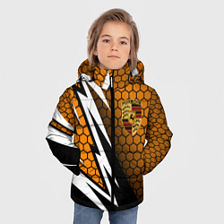 Куртка зимняя для мальчика Порше - Кибер-броня, цвет: 3D-красный — фото 2