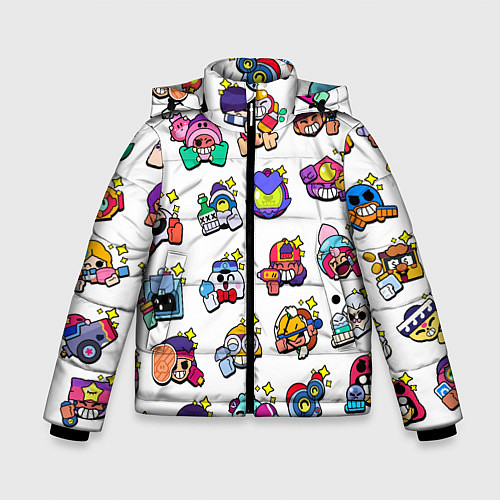 Зимняя куртка для мальчика Особые редкие пины значки Бравл Старс / 3D-Светло-серый – фото 1