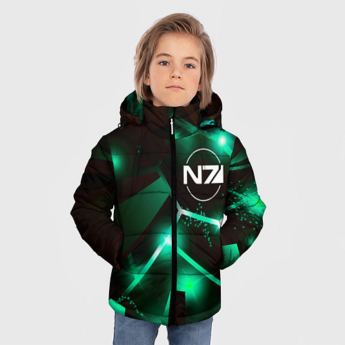 Зимняя куртка для мальчика Mass Effect разлом плит / 3D-Черный – фото 3