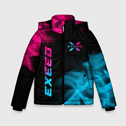 Куртка зимняя для мальчика Exeed - neon gradient: символ и надпись вертикальн, цвет: 3D-черный