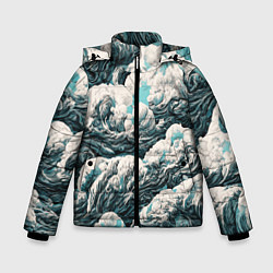 Куртка зимняя для мальчика Облачные узоры, цвет: 3D-светло-серый