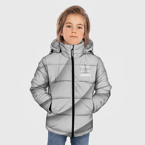 Зимняя куртка для мальчика Daewoo - серая абстракция / 3D-Черный – фото 3