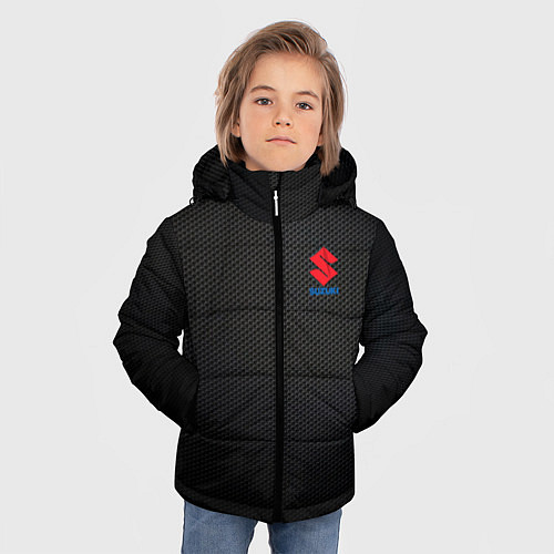 Зимняя куртка для мальчика Suzuki - карбон / 3D-Черный – фото 3