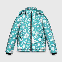 Зимняя куртка для мальчика Нежный цветочный паттерн