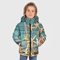 Куртка зимняя для мальчика Натюрморт из сети, морских звёзд и ракушек - лето, цвет: 3D-красный — фото 2