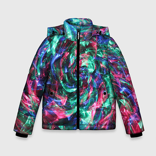 Зимняя куртка для мальчика Цветной круговорот / 3D-Светло-серый – фото 1