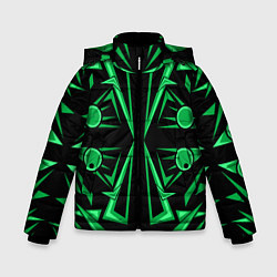Зимняя куртка для мальчика Геометрический узор зеленый geometric