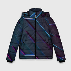 Куртка зимняя для мальчика Неоновая трёхмерная мозаика, цвет: 3D-светло-серый