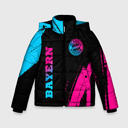 Зимняя куртка для мальчика Bayern - neon gradient: надпись, символ
