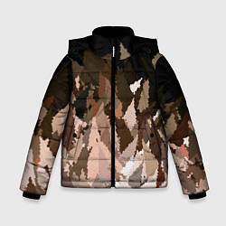 Зимняя куртка для мальчика Abstract mosaic pattern brown and black