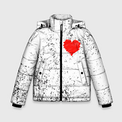 Куртка зимняя для мальчика Сердце карандашом, цвет: 3D-светло-серый