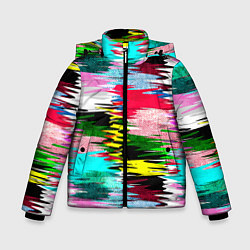 Зимняя куртка для мальчика Абстрактный многоцветный неоновый узор