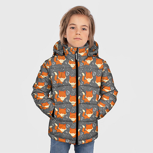 Зимняя куртка для мальчика Веселые лисички / 3D-Красный – фото 3