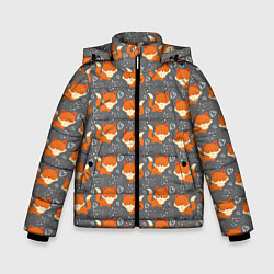 Куртка зимняя для мальчика Веселые лисички, цвет: 3D-черный