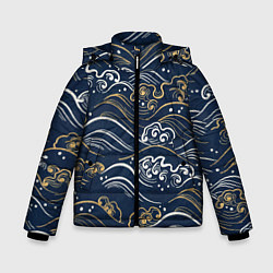Зимняя куртка для мальчика Японский узор волны