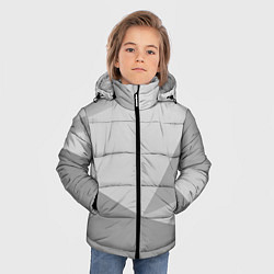 Куртка зимняя для мальчика Геометрические серые фигуры, цвет: 3D-черный — фото 2