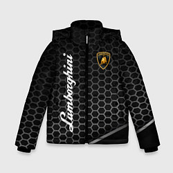 Куртка зимняя для мальчика Lamborghini карбон, цвет: 3D-светло-серый