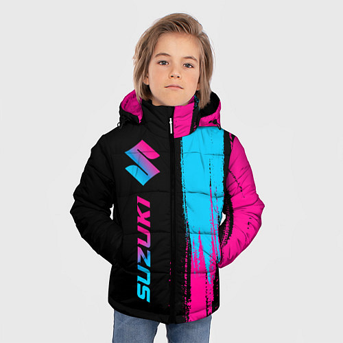 Зимняя куртка для мальчика Suzuki - neon gradient: по-вертикали / 3D-Черный – фото 3