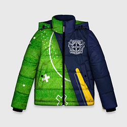 Куртка зимняя для мальчика Bayer 04 football field, цвет: 3D-черный