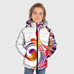 Куртка зимняя для мальчика Узор на белом фоне, цвет: 3D-красный — фото 2