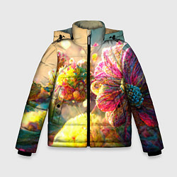 Зимняя куртка для мальчика Цветы абстракция