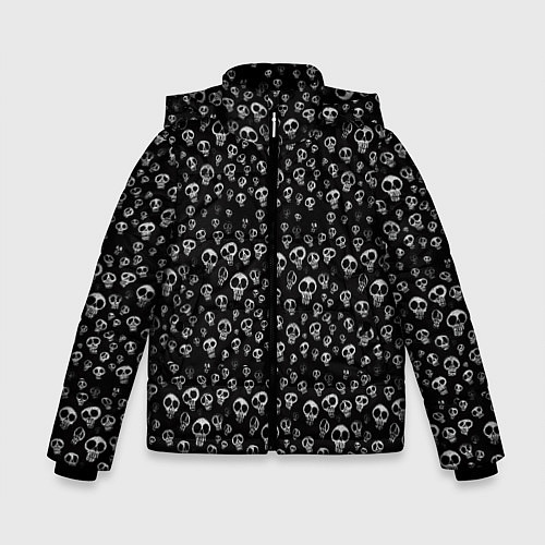 Зимняя куртка для мальчика Черепки - покарябанные / 3D-Светло-серый – фото 1