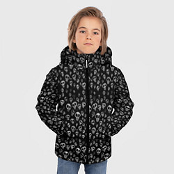Куртка зимняя для мальчика Черепки - покарябанные, цвет: 3D-светло-серый — фото 2