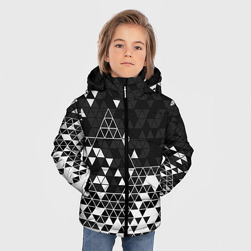 Зимняя куртка для мальчика Геометрические грани / 3D-Красный – фото 3