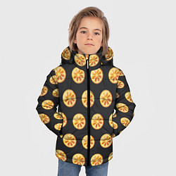 Куртка зимняя для мальчика Апельсин Паттерн - Черная версия, цвет: 3D-светло-серый — фото 2