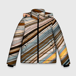 Куртка зимняя для мальчика Colored wavy lines, цвет: 3D-светло-серый