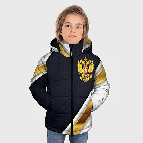 Зимняя куртка для мальчика Gold and white Russia / 3D-Черный – фото 3