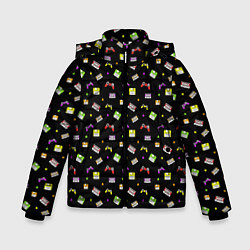 Зимняя куртка для мальчика 90s pattern on black
