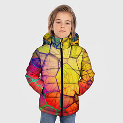 Куртка зимняя для мальчика Абстрактные цветные фигуры, цвет: 3D-красный — фото 2