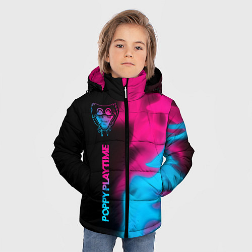 Зимняя куртка для мальчика Poppy Playtime - neon gradient: по-вертикали / 3D-Черный – фото 3