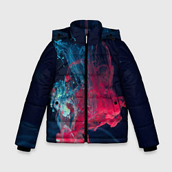 Куртка зимняя для мальчика Полёт красок во тьме, цвет: 3D-черный