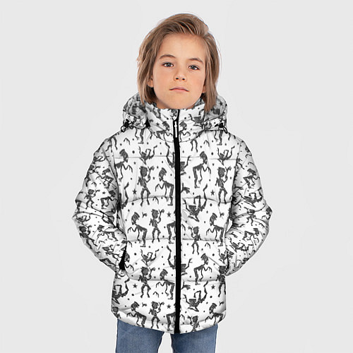 Зимняя куртка для мальчика Скелетон в шляпе / 3D-Черный – фото 3