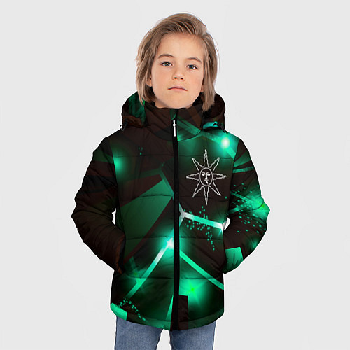 Зимняя куртка для мальчика Dark Souls разлом плит / 3D-Черный – фото 3