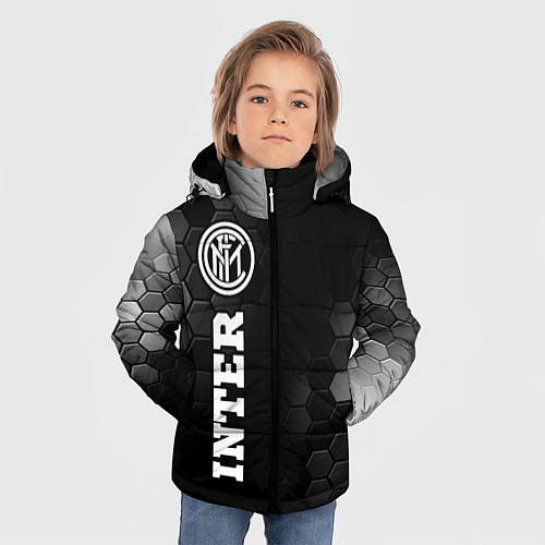 Зимняя куртка для мальчика Inter sport на темном фоне: по-вертикали / 3D-Черный – фото 3