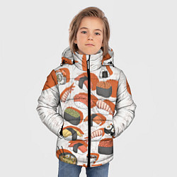 Куртка зимняя для мальчика Японская еда, цвет: 3D-черный — фото 2