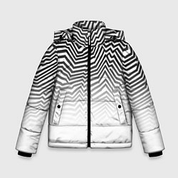 Куртка зимняя для мальчика Гипнотические узоры, градиент, цвет: 3D-светло-серый