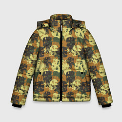 Куртка зимняя для мальчика Милитари череп, цвет: 3D-черный