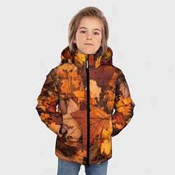 Куртка зимняя для мальчика Опавшие листья, цвет: 3D-черный — фото 2