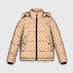 Зимняя куртка для мальчика Оранжевые геометрические цветы