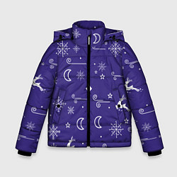Зимняя куртка для мальчика Новый год олени, снежинки, ветер