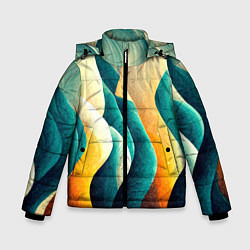 Куртка зимняя для мальчика Вертикальные волны, цвет: 3D-светло-серый