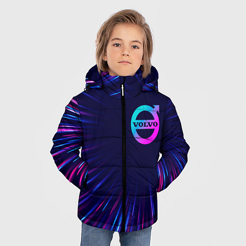 Зимняя куртка для мальчика Volvo neon speed lines / 3D-Черный – фото 3