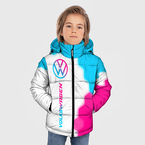 Зимняя куртка для мальчика Volkswagen neon gradient style: по-вертикали / 3D-Черный – фото 3