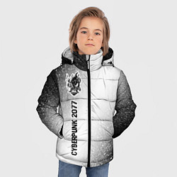 Куртка зимняя для мальчика Cyberpunk 2077 glitch на светлом фоне: по-вертикал, цвет: 3D-черный — фото 2
