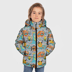 Куртка зимняя для мальчика Фантастические животные, цвет: 3D-светло-серый — фото 2