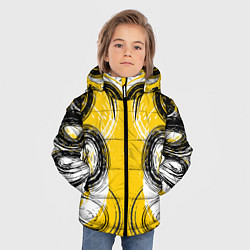 Куртка зимняя для мальчика Абстрактный развод краской по холсту, цвет: 3D-светло-серый — фото 2